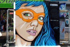 street art mural in bristol pop art portrait