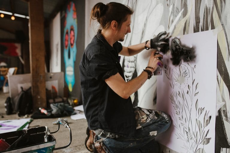 Stephen Quick Paintings a Mural