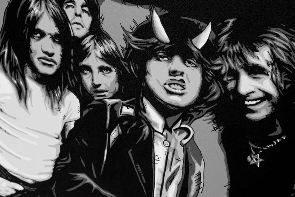 ac/dc painting close up detail