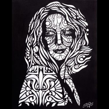 amy acker stencil painting