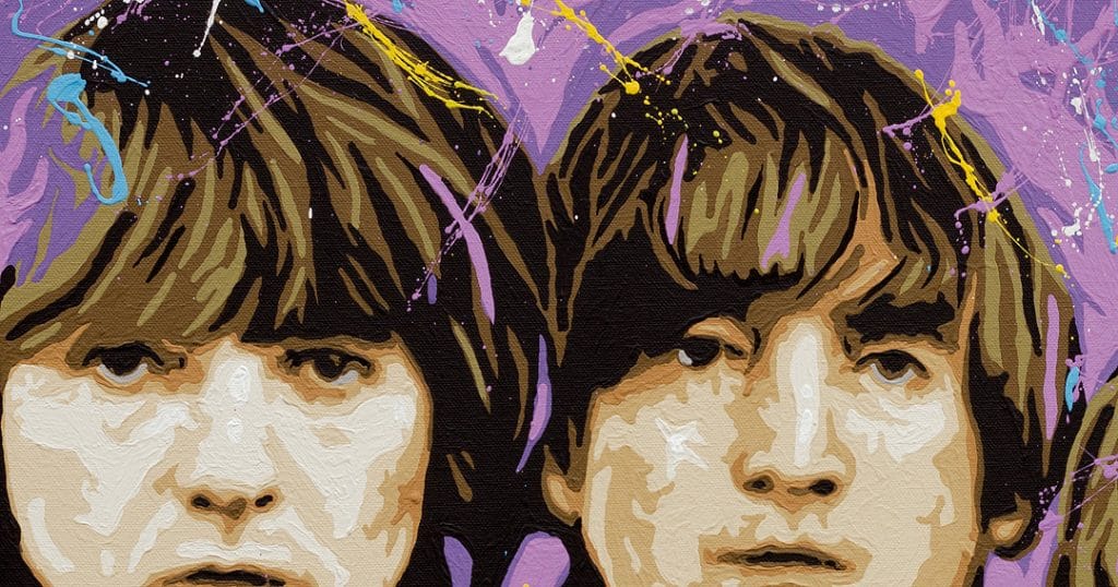 beatles for sale painting detail george and john