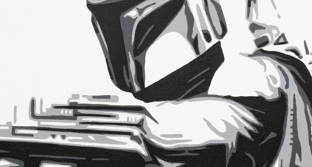 boba fett painting close up detail