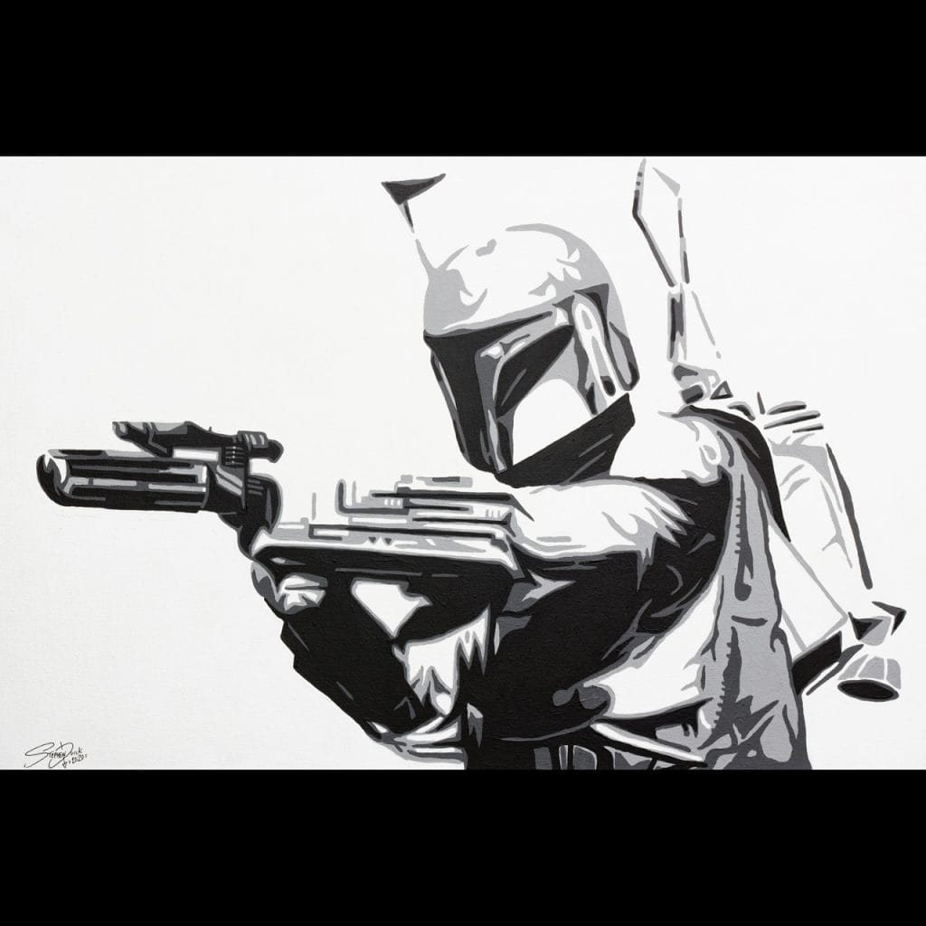 boba fett pop art painting