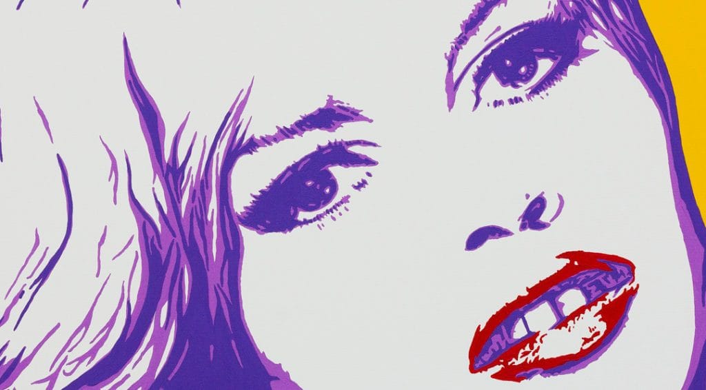 Brigitte Bardot pop art painting detail