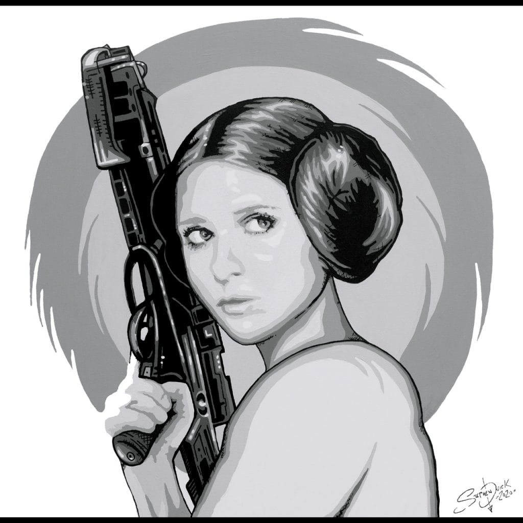 buffy / princess leia mash up painting