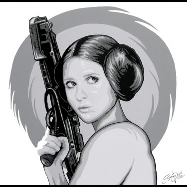 buffy / princess leia mash up painting