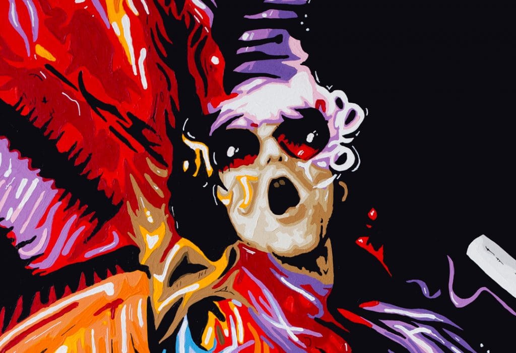 elton john pop art painting detail