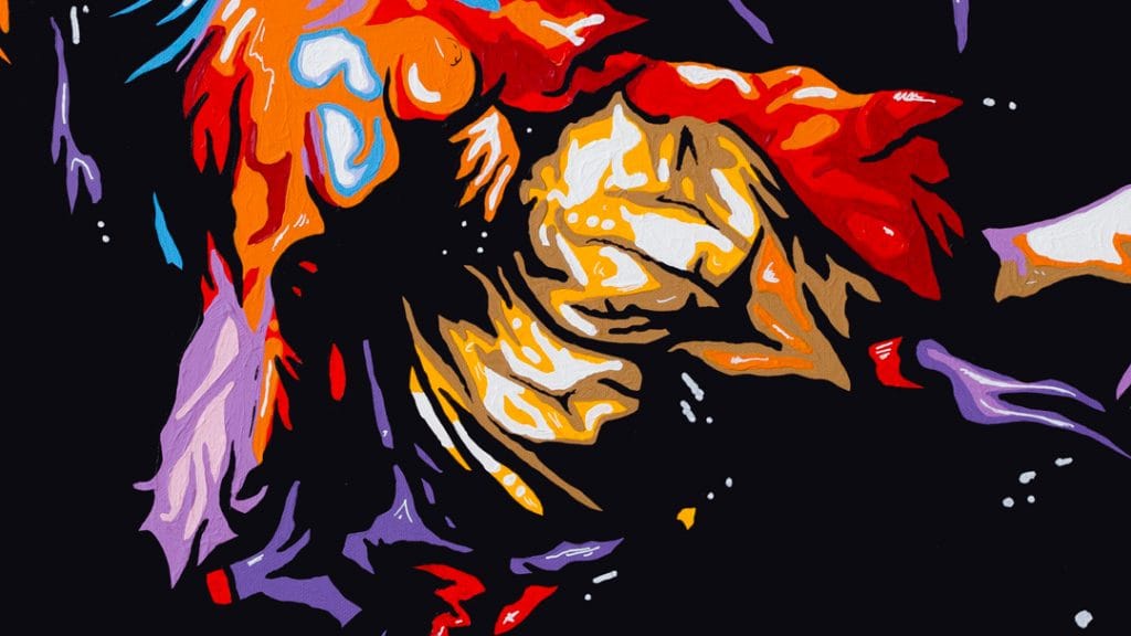 elton john pop art painting detail