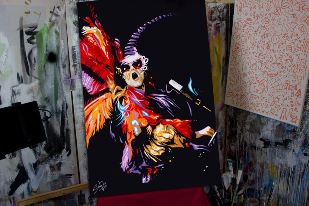 elton john pop art painting insitu