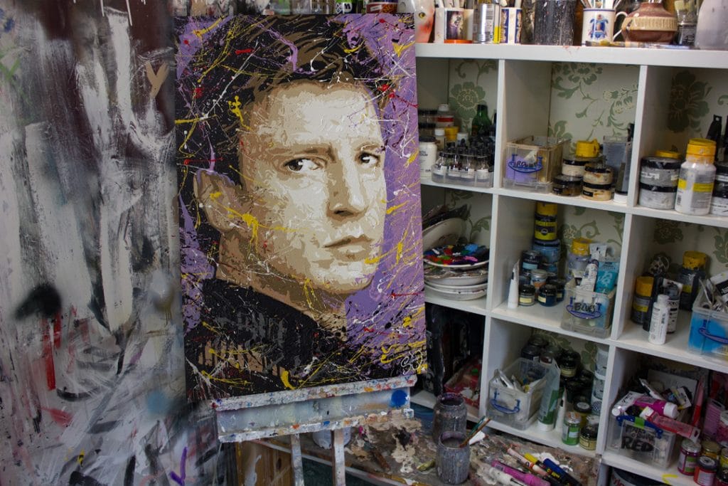 mal firefly painting on easel