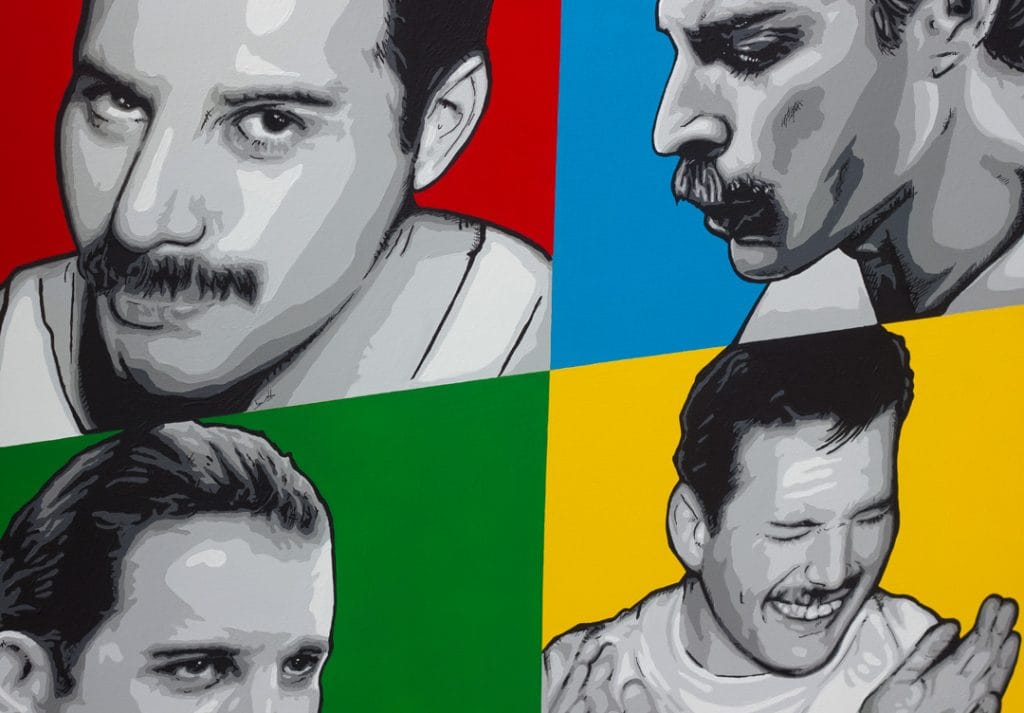 freddie mercury pop art painting detail