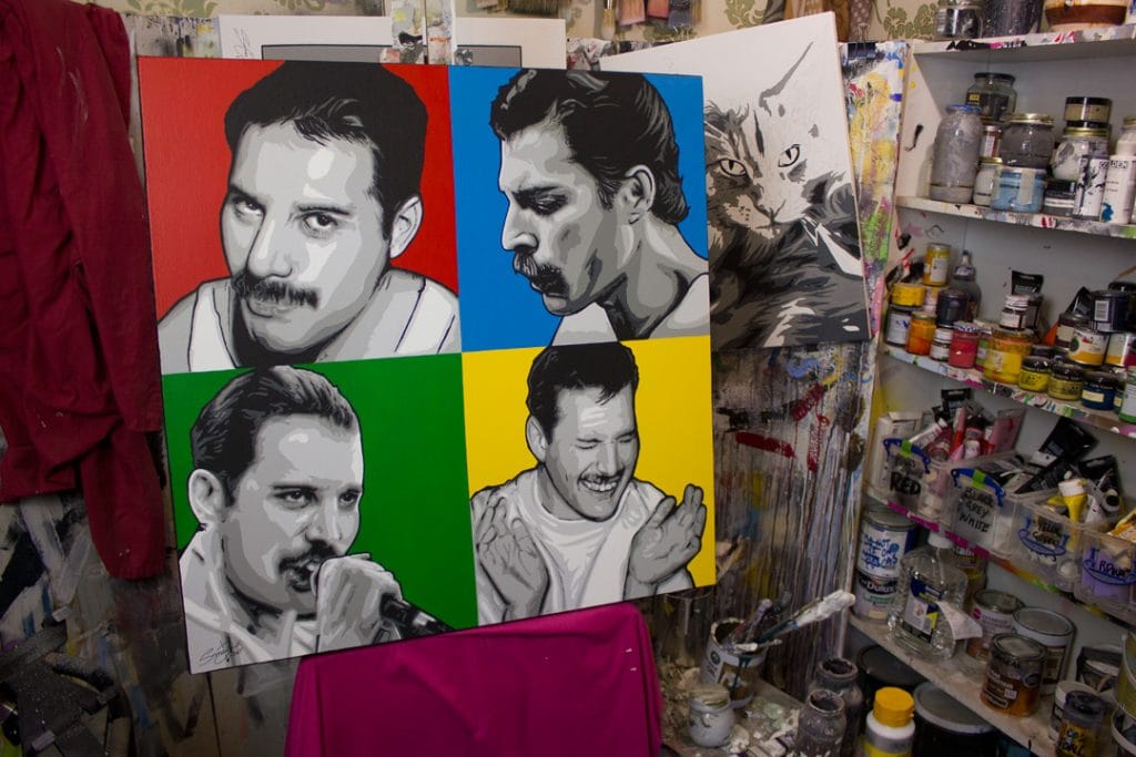 freddie mercury pop art painting in situ hot space