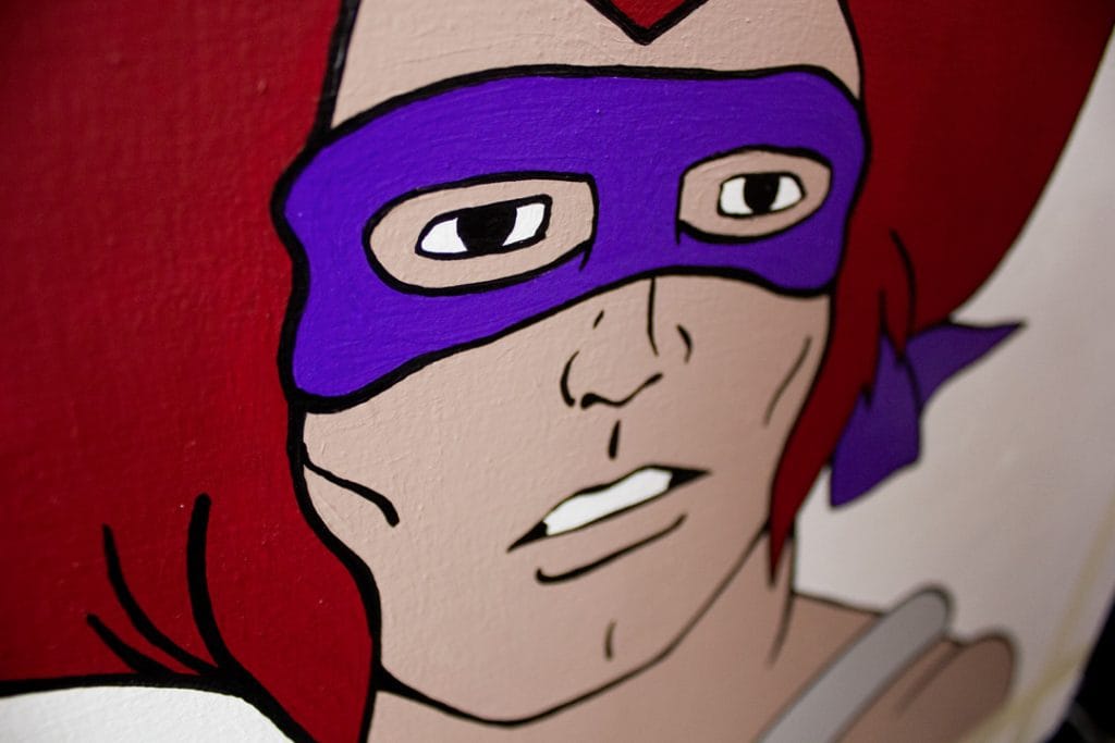he-man and lion o mash up art detail painting