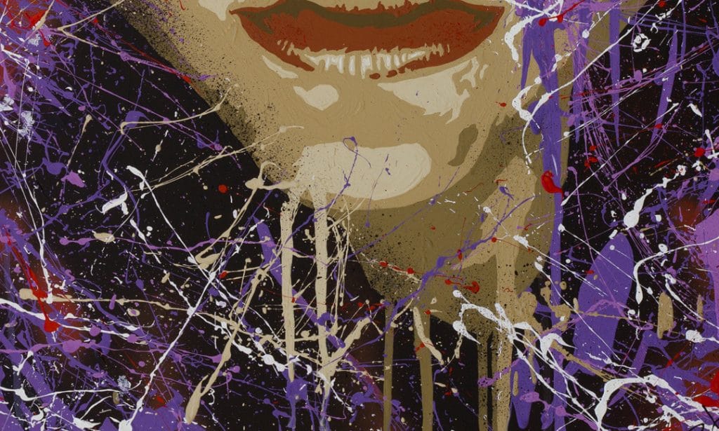 hit girl kick ass pop art painting close up detail