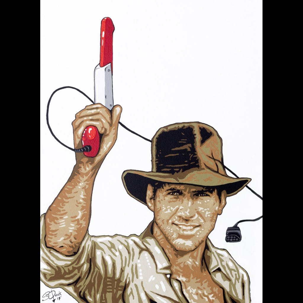 indiana jones cross nintendo painting