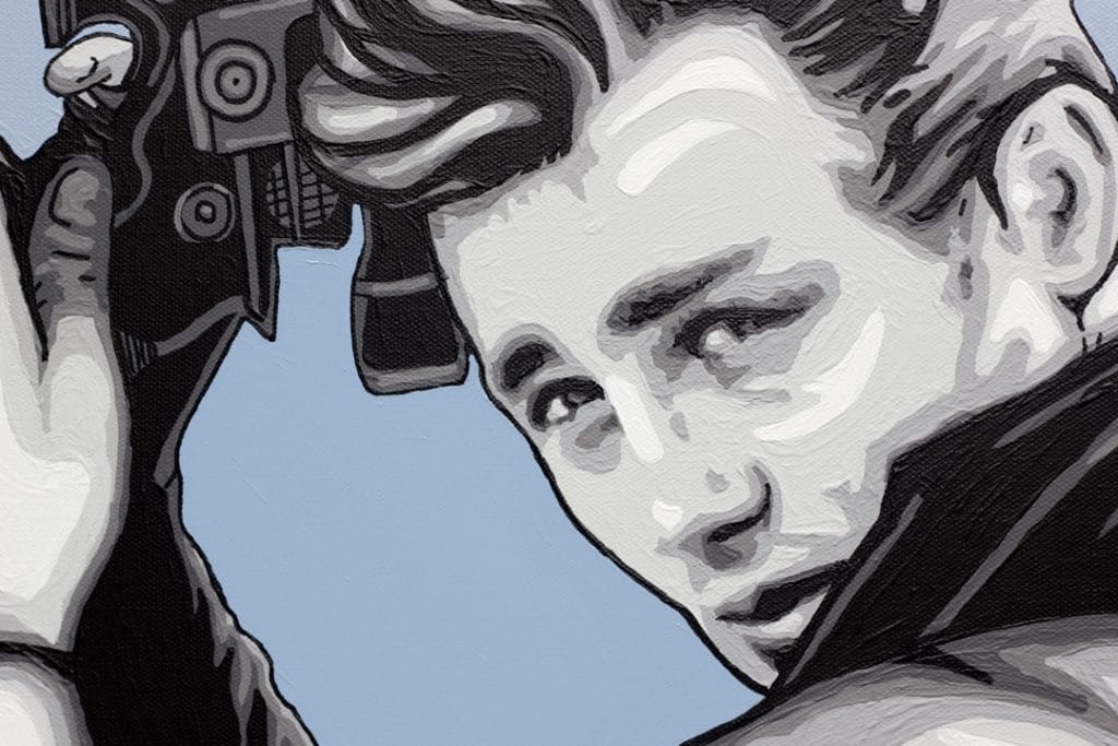 james dean portrait close up painting