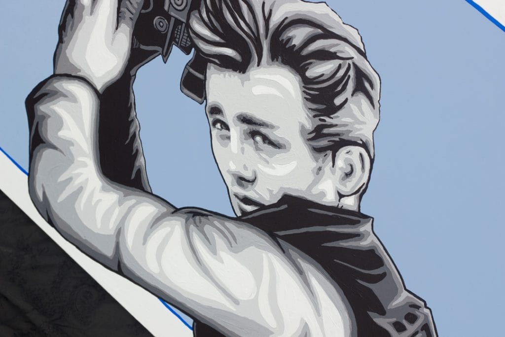 james dean solo art close up