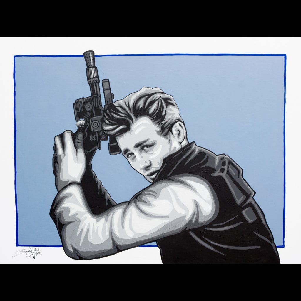 james dean solo mash up painting