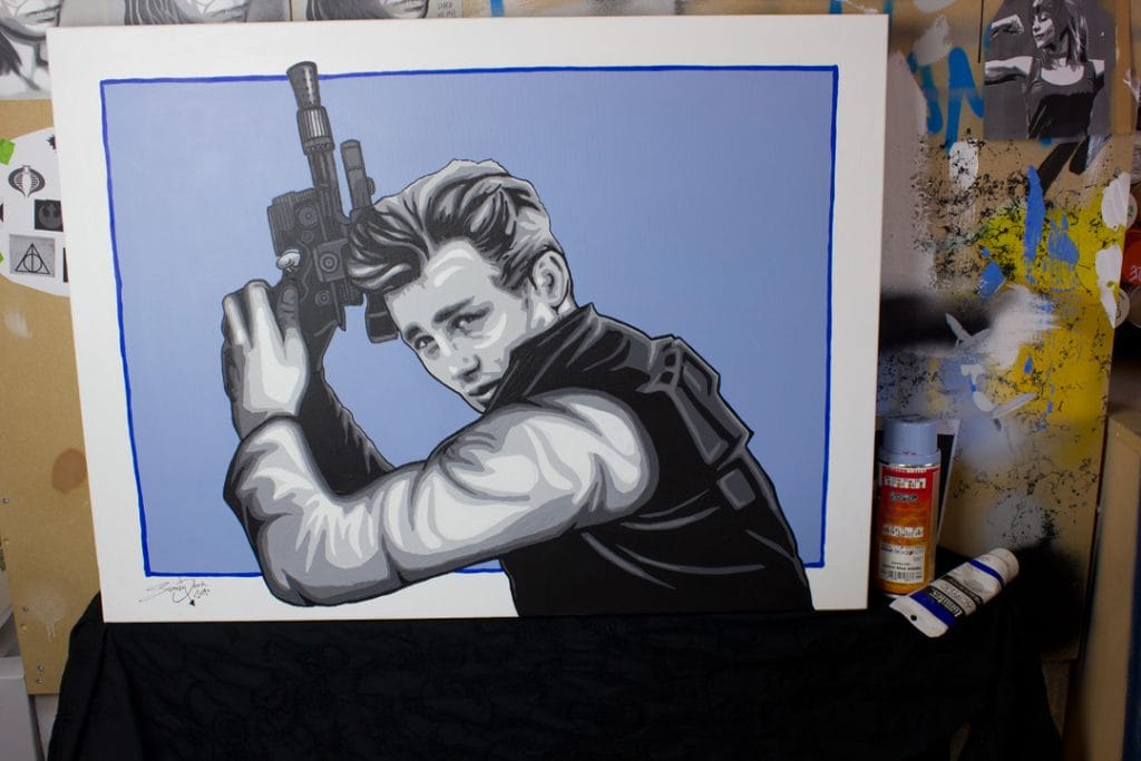 james dean solo pop art mash up painting