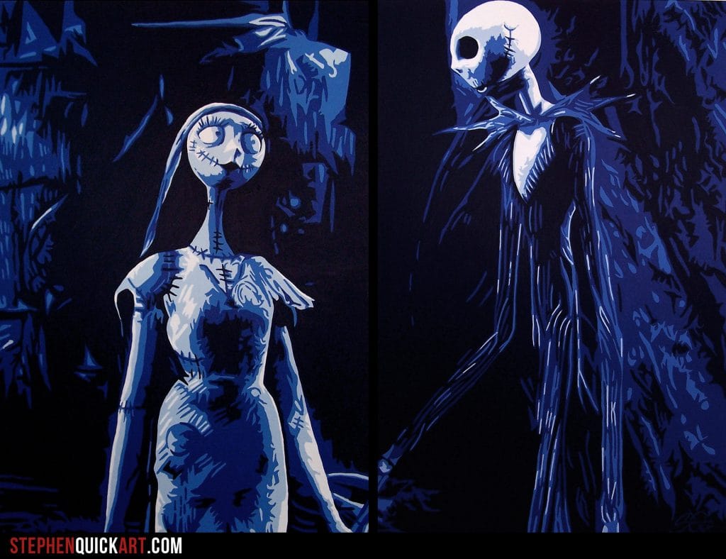 nightmare before christmas pop art painting