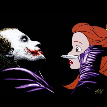 joker and belle mash up painting