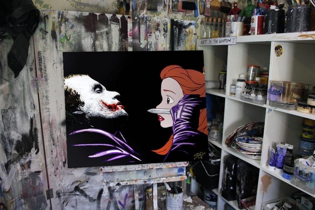 beauty and the beast mash up painting