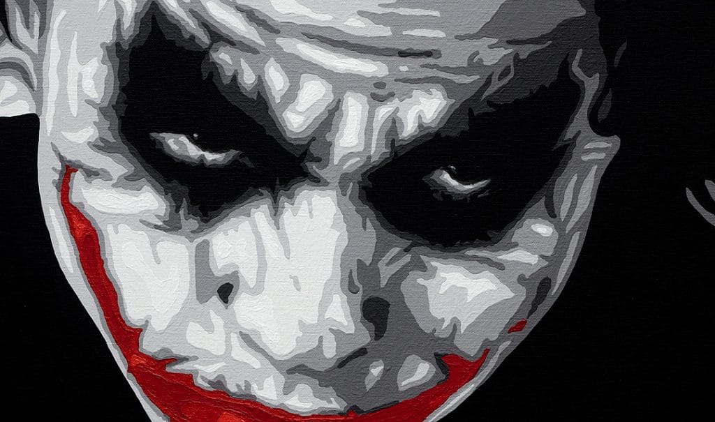 joker heath ledger painting detail