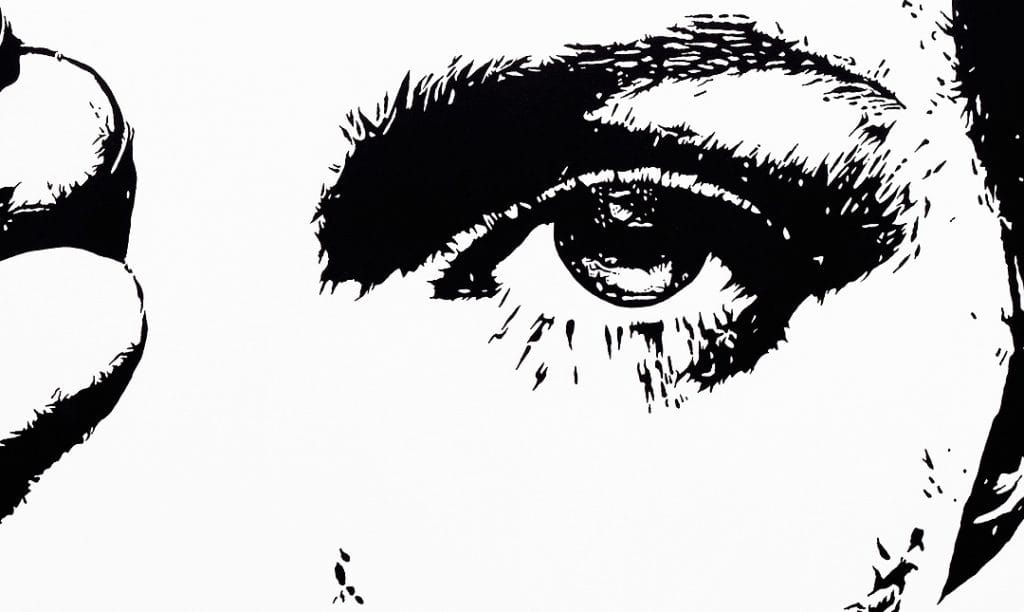 kate moss portrait painting detail