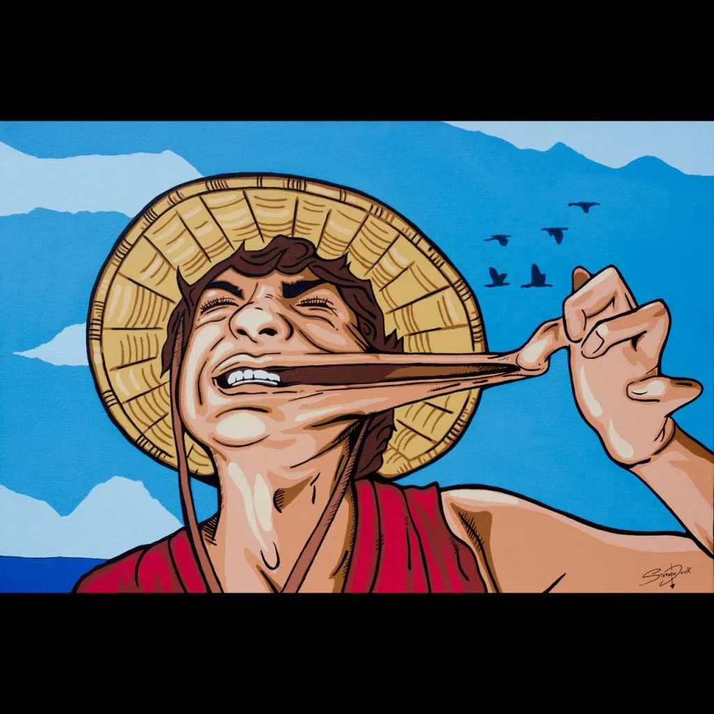 one piece luffy pop art painting
