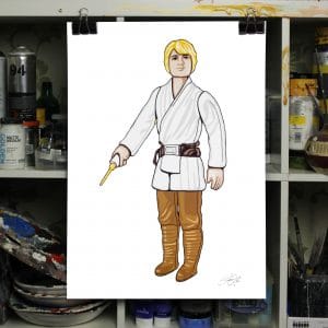 luke skywalker kenner figure art print