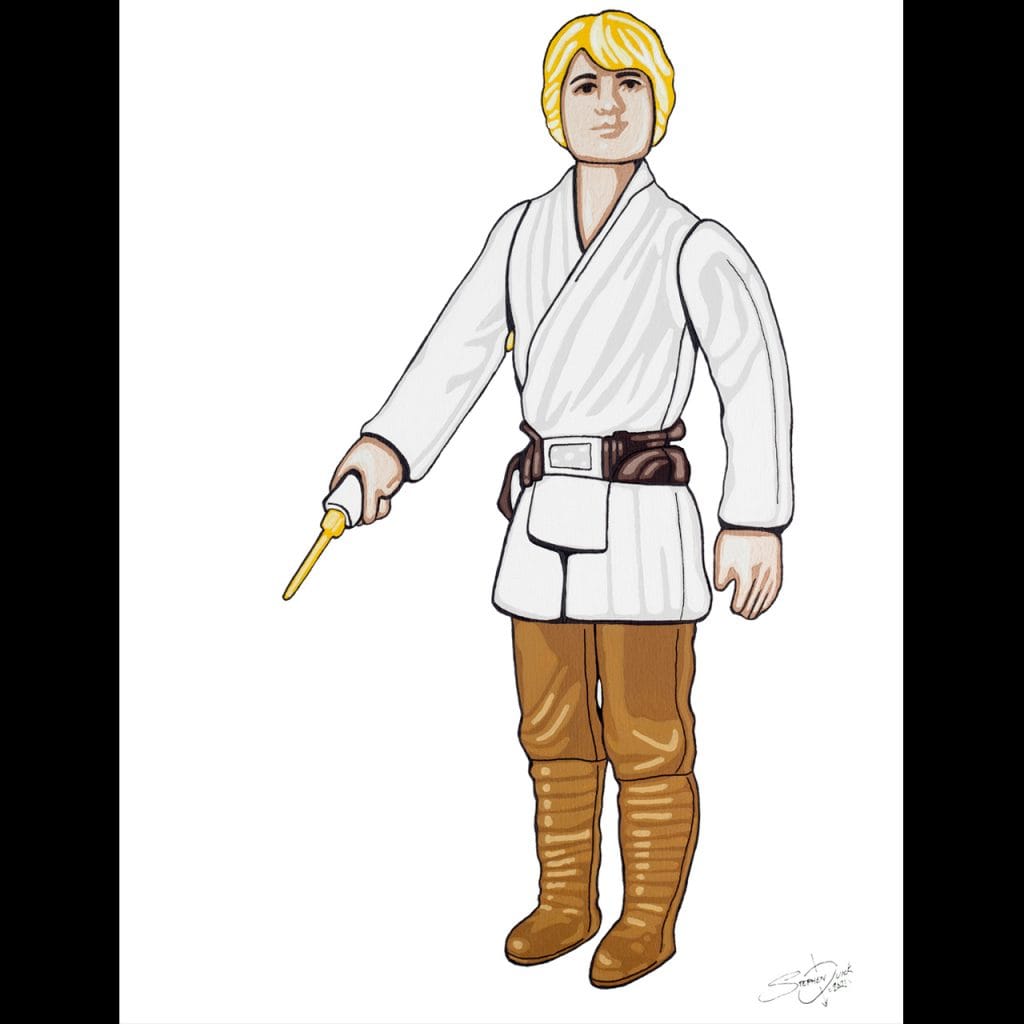 Luke Skywalker Kenner Toy Painting, Star Wars Artwork