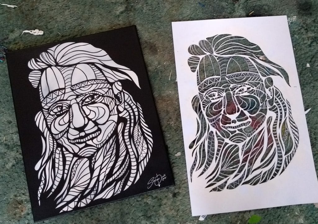 super detailed stencil art the before and after