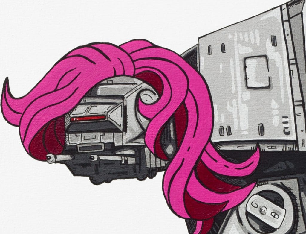 at-at with pony mane painting art