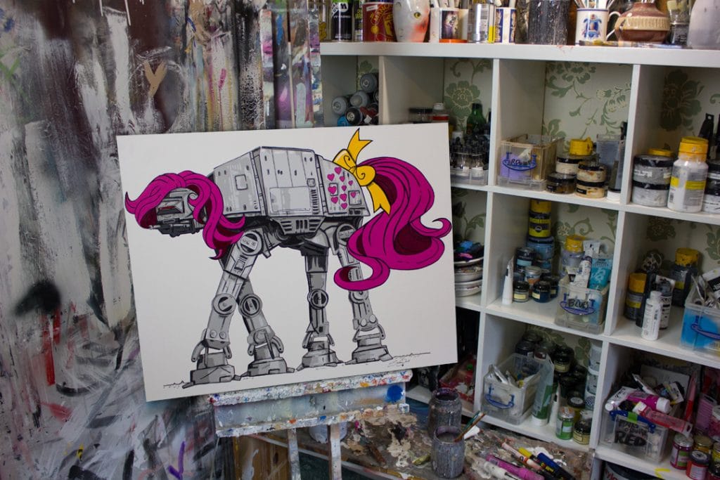 my little at-at pop art mash up