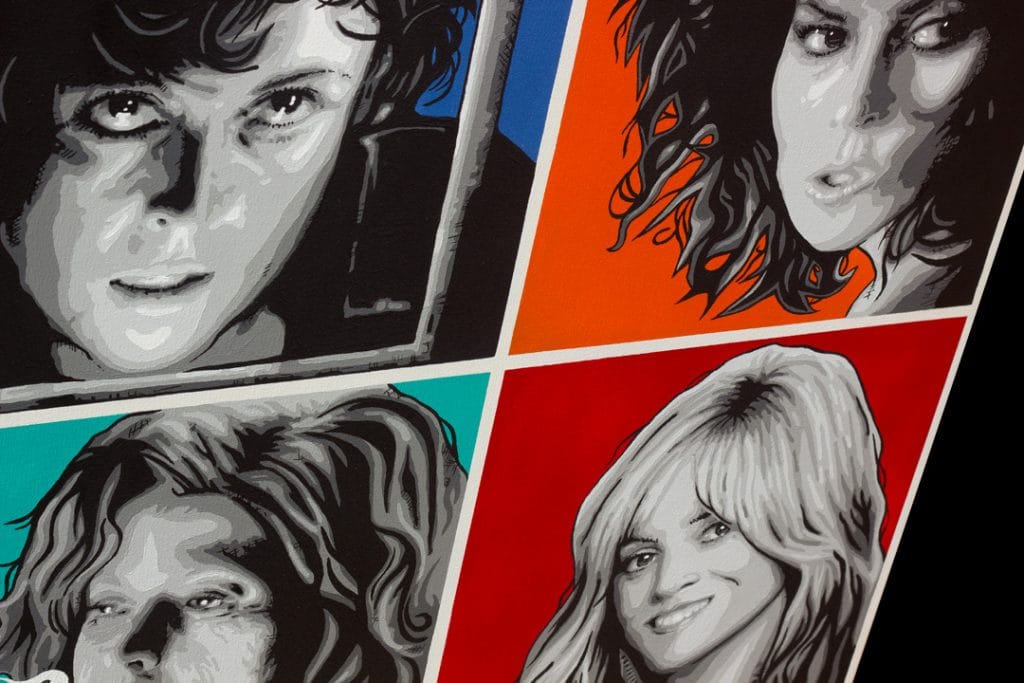 sigourney weaver pop arty painting detail