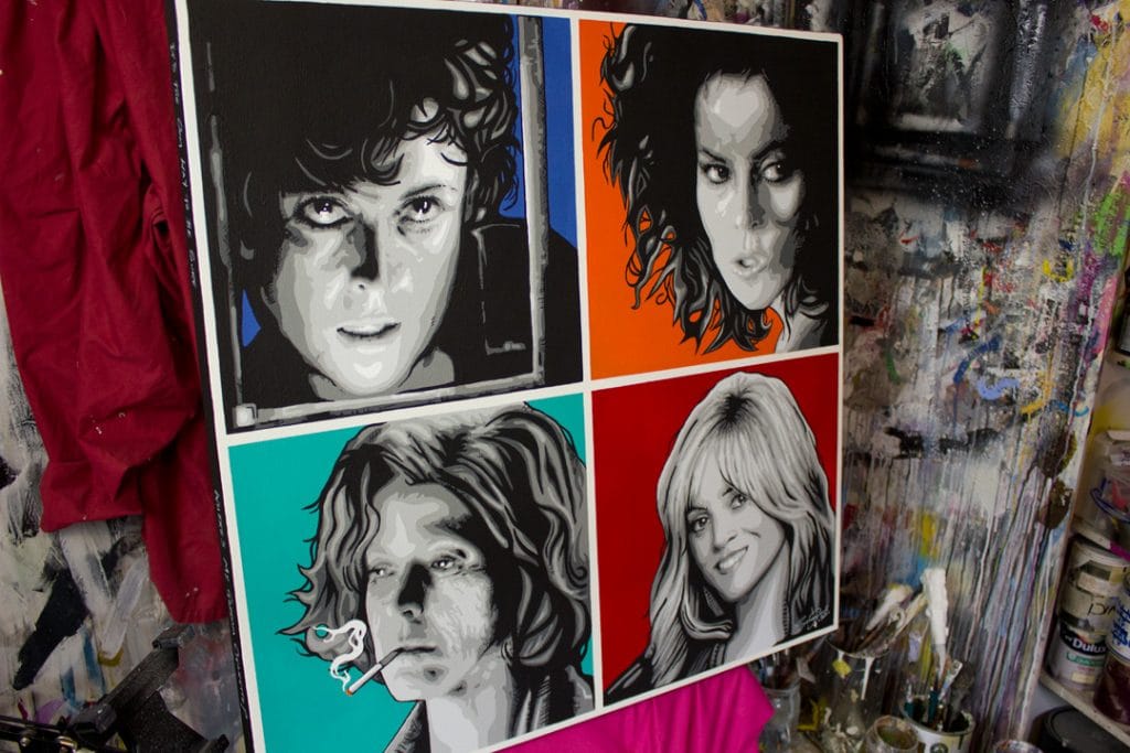 sigourney weaver pop art painting insitu