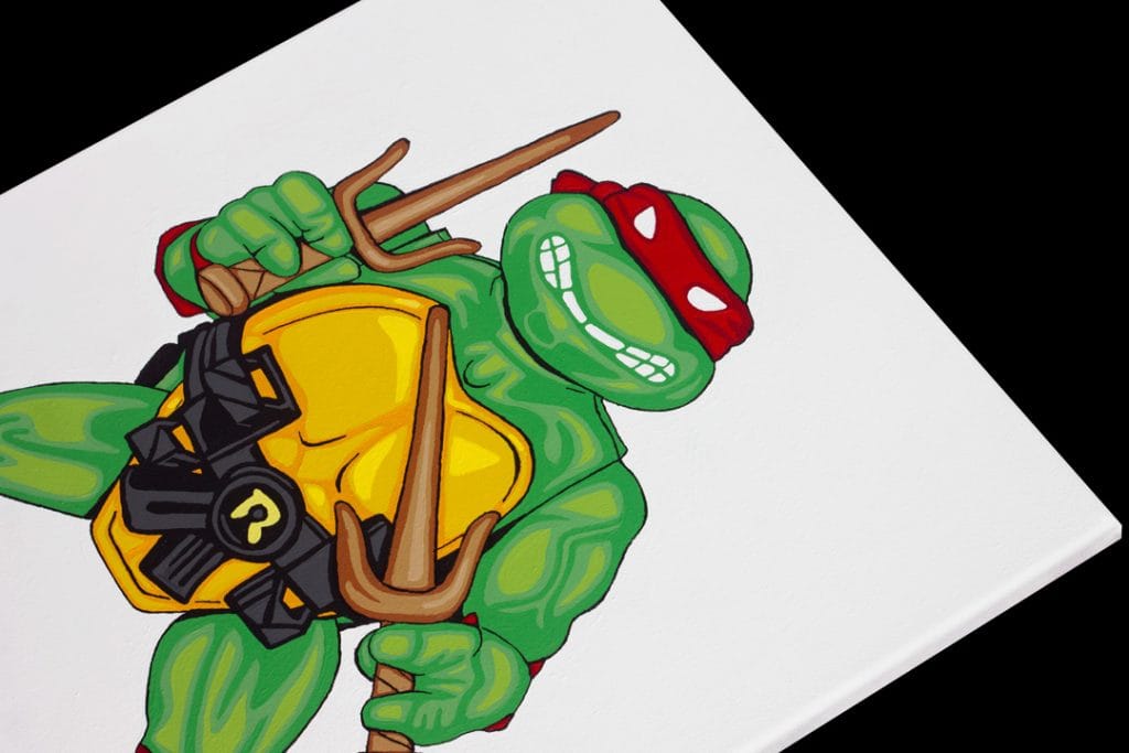 Teenage Mutant Ninja Turtles Raphael Action Figure Toy Pop Art Painting