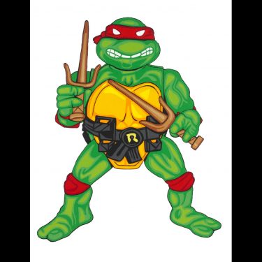 Teenage Mutant Ninja Turtles Raphael Action Figure Toy Pop Art Painting
