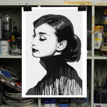 audrey hepburn drip print