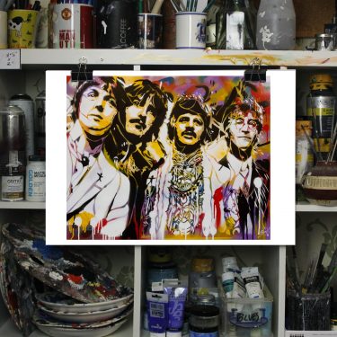 beatles painting print all you need is love