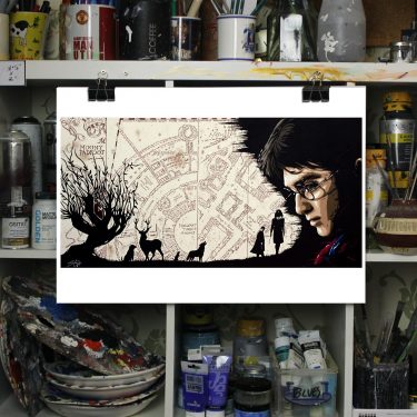 harry potter print Harry Potter print of my 'I solemnly swear, I am up to no good' painting.