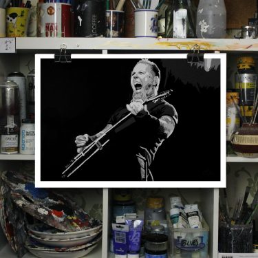 metallica james hetfield painting print