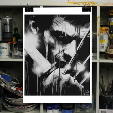 the wolverine painting print