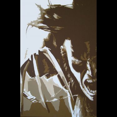 wolverine pop art sepia painting