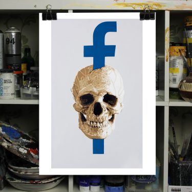 facebook satire like me art print