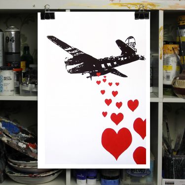 love war satire art print