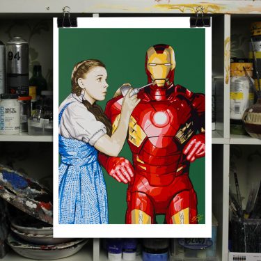 iron man and wizard of oz mashup print