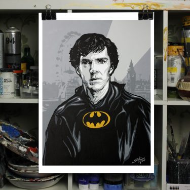 sherlock batman mash up art
