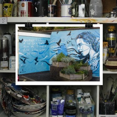 librarian girl mural print