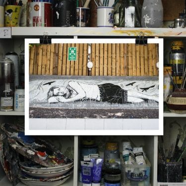 waiting in the wings mural print